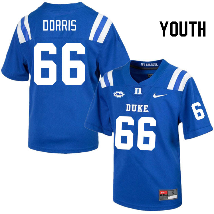 Youth #66 Caleb Dorris Duke Blue Devils College Football Jerseys Stitched Sale-Royal